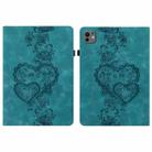 For iPad Pro 11 2024 Love Hearts Embossed Leather Smart Tablet Case(Green) - 1