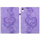 For iPad 10.2 2021 / Air 10.5 Love Hearts Embossed Leather Smart Tablet Case(Purple) - 1