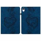 For iPad 10.2 2021 / Air 10.5 Love Hearts Embossed Leather Smart Tablet Case(Dark Blue) - 1