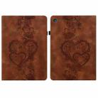 For iPad mini 5 / 4 / 3 / 2 / 1 Love Hearts Embossed Leather Smart Tablet Case(Brown) - 1