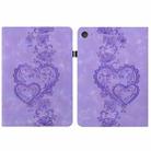For iPad mini 5 / 4 / 3 / 2 / 1 Love Hearts Embossed Leather Smart Tablet Case(Purple) - 1