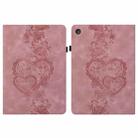 For iPad mini 5 / 4 / 3 / 2 / 1 Love Hearts Embossed Leather Smart Tablet Case(Pink) - 1