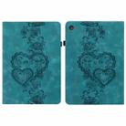 For iPad mini 5 / 4 / 3 / 2 / 1 Love Hearts Embossed Leather Smart Tablet Case(Green) - 1