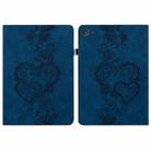 For iPad mini 5 / 4 / 3 / 2 / 1 Love Hearts Embossed Leather Smart Tablet Case(Dark Blue) - 1