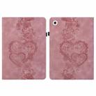 For iPad Air / Air 2 / 9.7 2017 / 2018 Love Hearts Embossed Leather Smart Tablet Case(Pink) - 1