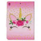 For iPad 9.7 (2018) / 9.7 (2017) Painted Pattern Horizontal Flip Leather Case with Holder & Card Slots & Wallet(Unicorn with flowers) - 3