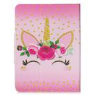 For Samsung Galaxy Tab 4 10.1 / T530 Painted Pattern Horizontal Flip Leather Case with Holder & Card Slots & Wallet(Unicorn with flowers) - 3