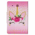 For Samsung Galaxy Tab E 9.6 / T560 Painted Pattern Horizontal Flip Leather Case with Holder & Card Slots & Wallet(Unicorn with flowers) - 3