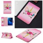 For Samsung Galaxy Tab A 10.1 (2016) / T580 Painted Pattern Horizontal Flip Leather Case with Holder & Card Slots & Wallet(Unicorn with flowers) - 1