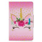 For Samsung Galaxy Tab A 10.1 (2016) / T580 Painted Pattern Horizontal Flip Leather Case with Holder & Card Slots & Wallet(Unicorn with flowers) - 2