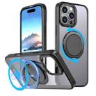 For iPhone 16 Pro 360-degree Rotating MagSafe Magnetic Holder Phone Case(Black) - 1
