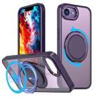 For iPhone 16e 360-degree Rotating MagSafe Magnetic Holder Phone Case(Purple) - 1