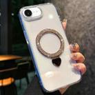 For iPhone 16e Love Glitter Powder MagSafe Holder Phone Case with Lens Film(Gold) - 1