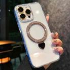 For iPhone 16 Pro Max Love Glitter Powder MagSafe Holder Phone Case with Lens Film(Gold) - 1