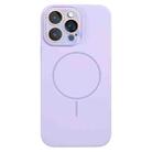 For iPhone 13 Pro Thin Circle MagSafe Liquid Silicone Phone Case(Light Purple) - 1