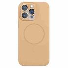 For iPhone 13 Pro Max Thin Circle MagSafe Liquid Silicone Phone Case(Gold) - 1