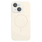 For iPhone 14 Thin Circle MagSafe Liquid Silicone Phone Case(Antique White) - 1
