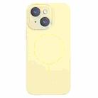 For iPhone 14 Thin Circle MagSafe Liquid Silicone Phone Case(Yellow) - 1