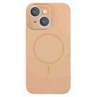 For iPhone 14 Thin Circle MagSafe Liquid Silicone Phone Case(Gold) - 1