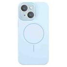 For iPhone 14 Thin Circle MagSafe Liquid Silicone Phone Case(Sierra Blue) - 1