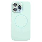 For iPhone 14 Pro Thin Circle MagSafe Liquid Silicone Phone Case(Emerald Green) - 1