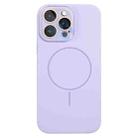 For iPhone 14 Pro Thin Circle MagSafe Liquid Silicone Phone Case(Light Purple) - 1