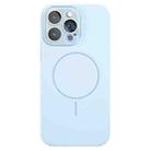 For iPhone 14 Pro Thin Circle MagSafe Liquid Silicone Phone Case(Sierra Blue) - 1