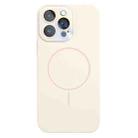 For iPhone 15 Pro Max Thin Circle MagSafe Liquid Silicone Phone Case(Antique White) - 1