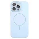 For iPhone 15 Pro Max Thin Circle MagSafe Liquid Silicone Phone Case(Sierra Blue) - 1