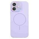 For iPhone 16 Thin Circle MagSafe Liquid Silicone Phone Case(Light Purple) - 1