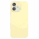 For iPhone 16 Thin Circle MagSafe Liquid Silicone Phone Case(Yellow) - 1