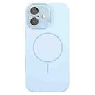For iPhone 16 Thin Circle MagSafe Liquid Silicone Phone Case(Sierra Blue) - 1