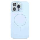 For iPhone 16 Pro Thin Circle MagSafe Liquid Silicone Phone Case(Sierra Blue) - 1