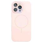 For iPhone 16 Pro Max Thin Circle MagSafe Liquid Silicone Phone Case(Pink) - 1