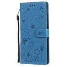 For Samsung Galaxy Note 20 Cat Bee Embossing Pattern Shockproof Horizontal Flip Leather Case with Holder & Card Slots & Wallet(Blue) - 2