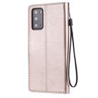 For Samsung Galaxy Note 20 Cat Bee Embossing Pattern Shockproof Horizontal Flip Leather Case with Holder & Card Slots & Wallet(Rose Gold) - 3