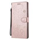 For Samsung Galaxy Note 20 Ultra Cat Bee Embossing Pattern Shockproof Horizontal Flip Leather Case with Holder & Card Slots & Wallet(Rose Gold) - 2