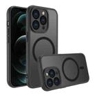 For iPhone 12 Pro Max Four Corners Shockproof MagSafe PC Hybrid TPU Phone Case(Black) - 1