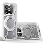 For Xiaomi 15 Cooling Hollow Metal Holder MagSafe Phone Case(Silver) - 1