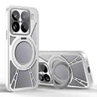 For Xiaomi 15 Pro Cooling Hollow Metal Holder MagSafe Phone Case(Silver) - 1