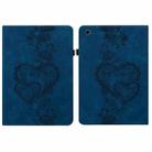For Amazon Fire HD 10 2021 / 2023 Love Hearts Embossed Leather Tablet Case(Dark Blue) - 1