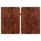 For Huawei MediaPad T3 10 Love Hearts Embossed Leather Tablet Case(Brown) - 1