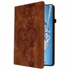 For Huawei MediaPad T3 10 Love Hearts Embossed Leather Tablet Case(Brown) - 2