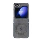 For Samsung Galaxy Z Flip5 5G Electroplated PC Sheepskin Invisible Magnetic MagSafe Folding Phone Case(Grey) - 1