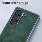 For Samsung Galaxy Z Fold6 5G Electroplated PC Sheepskin Invisible Magnetic MagSafe Folding Phone Case(Green) - 3
