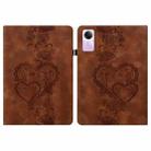For Redmi Pad SE Love Hearts Embossed Leather Tablet Case(Brown) - 1