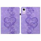 For Redmi Pad SE Love Hearts Embossed Leather Tablet Case(Purple) - 1