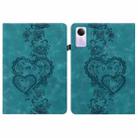 For Redmi Pad SE Love Hearts Embossed Leather Tablet Case(Green) - 1
