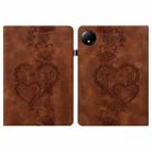 For Redmi Pad SE 4G Love Hearts Embossed Leather Tablet Case(Brown) - 1