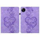 For Redmi Pad SE 4G Love Hearts Embossed Leather Tablet Case(Purple) - 1